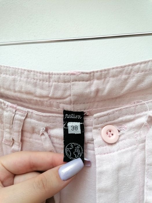 Calças Rosa de Tecido Fresco