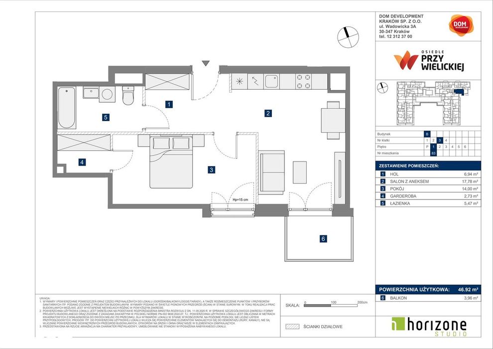 2-pokojowe mieszkanie 46m2 + balkon Bez Prowizji