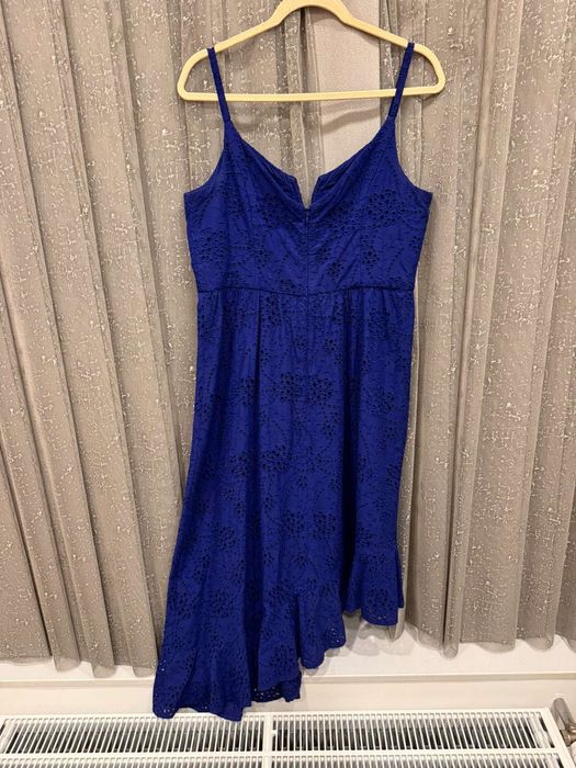 Сукня GUESS нарядна мереживна бавовняна асиметрична синя, розмір L-XL