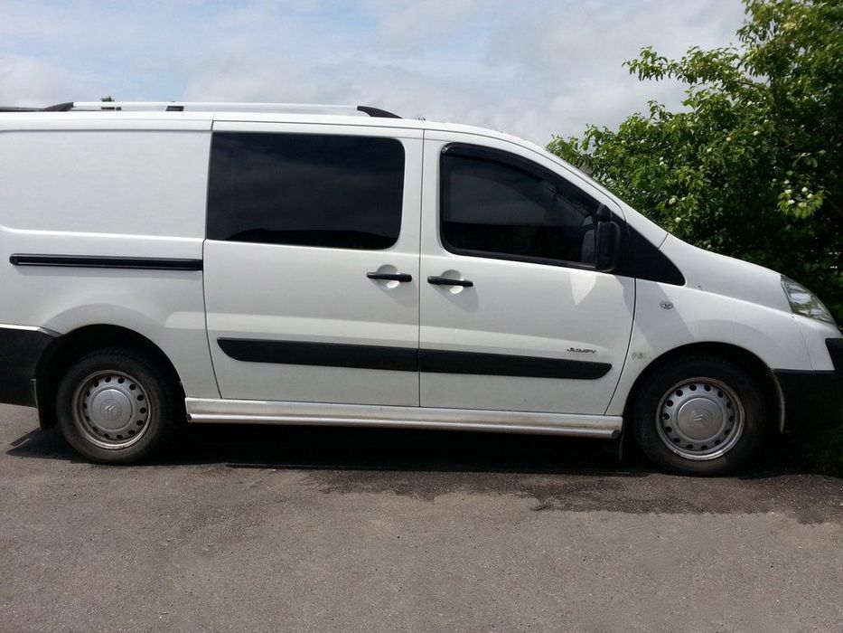 Citroen Jumpy 2007-2017 рр. Бічні труби (2 шт., нерж) Ø70, на довгу базу