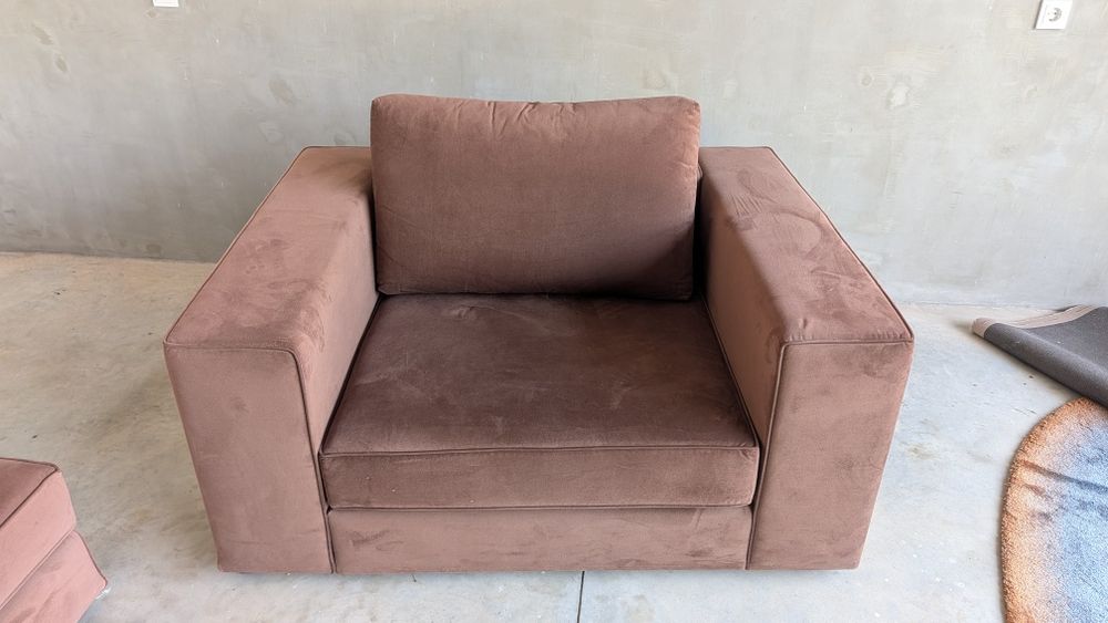 Sofá Laskasas Grey Chaiselong 3,90m + Módulo Poltrona | Castanho