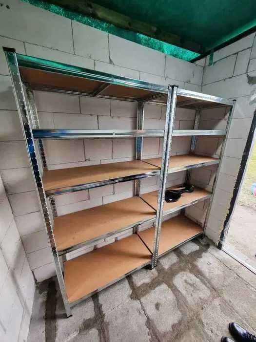 2x NOWY Regał metalowy magazynowy 180x90x40 cm 5 półek MDF do garażu