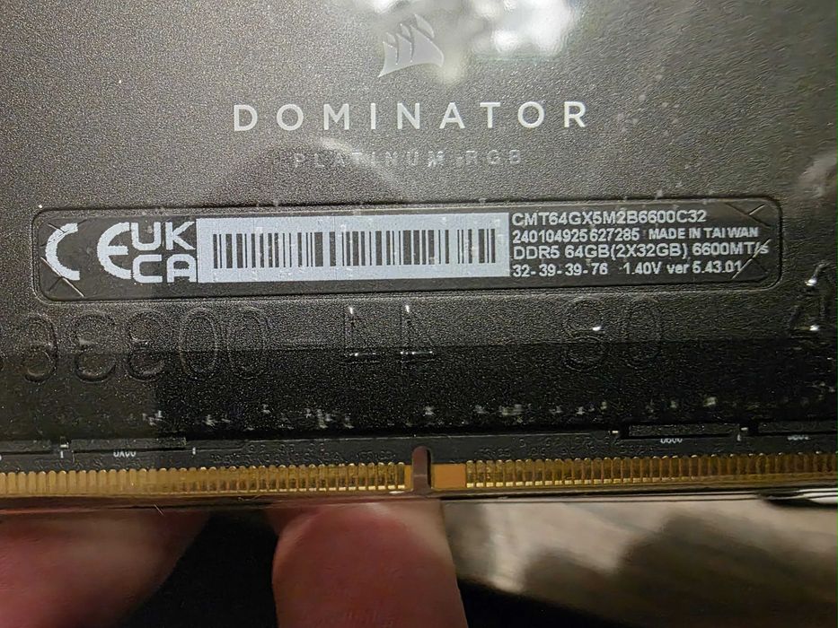 Corsair DOMINATOR PLATINUM RGB DDR5 64 Gb (6600 MHz) (Kit 32 Gb x 2)