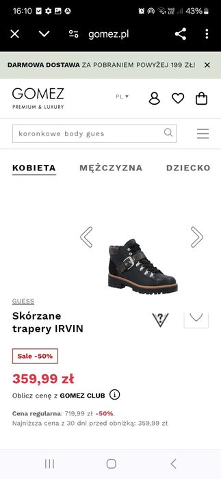 Buty botki sztyblety Guess roz 40