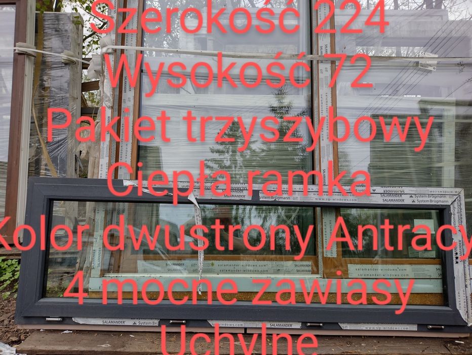 Okno nowe 107x130 Dwustronny antracyt %