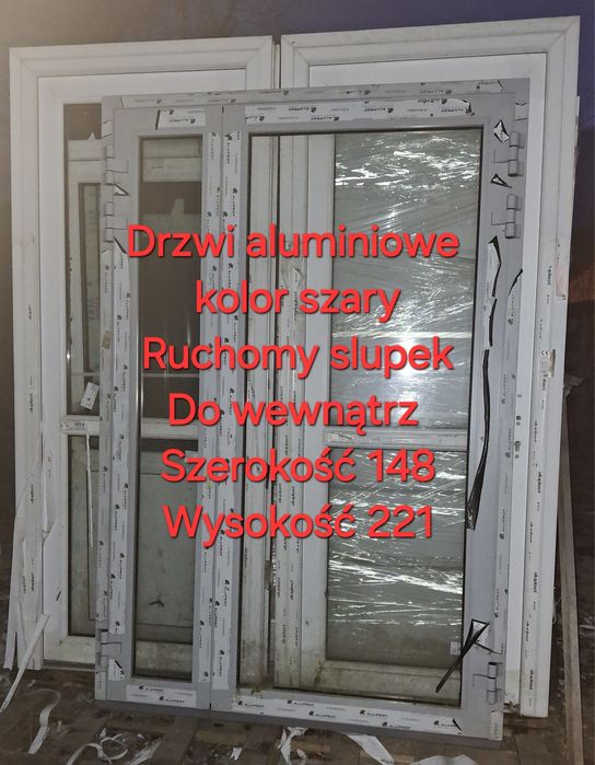 Drzwi zewnętrzne aluminiowe Aluprof 148x221