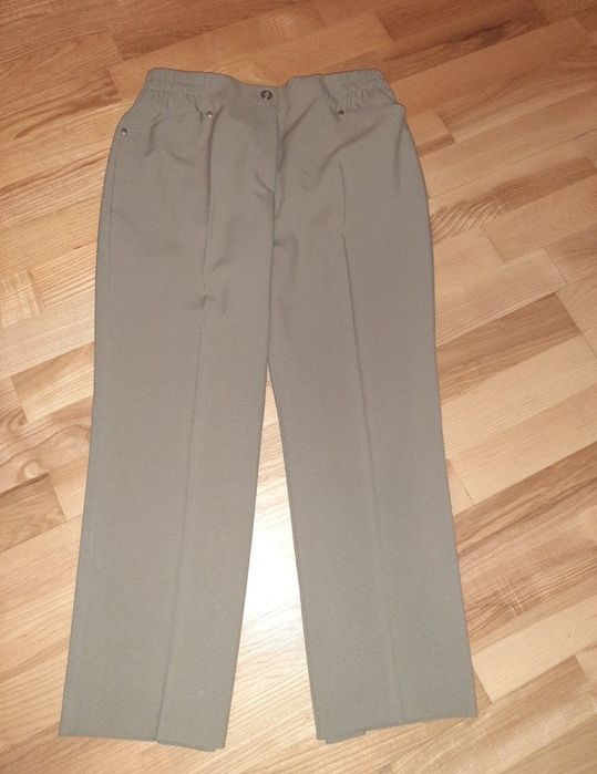 Nowe beżowe eleganckie spodnie 42 44 xl xxl materiałowe