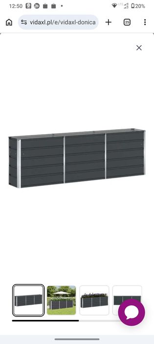 vidaXL Donica Antracyt 240 x 40 x 75 cm Stal