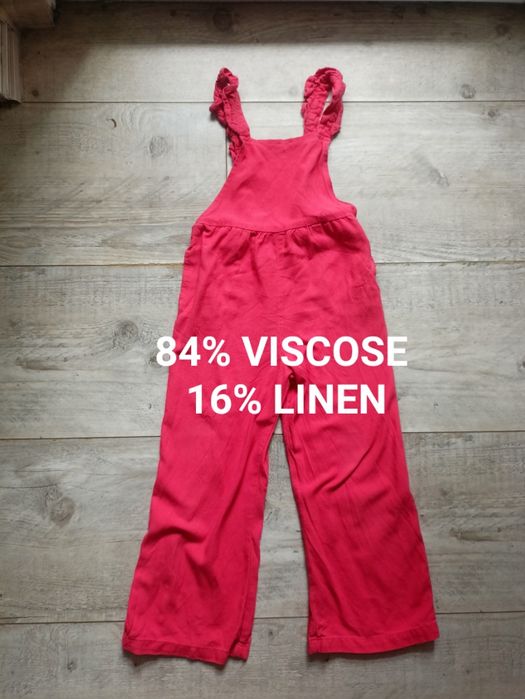 Ogrodniczki len wiskoza szerokie wide leg, na 5-6 lat
