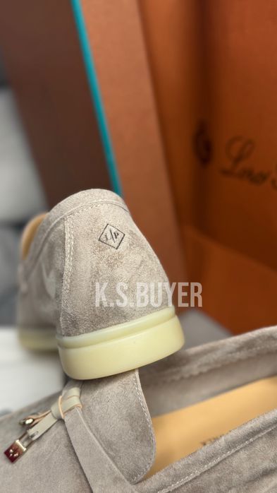 Лоферы женские бежевые серые loro piana lp лоро піана лоріки замшеві