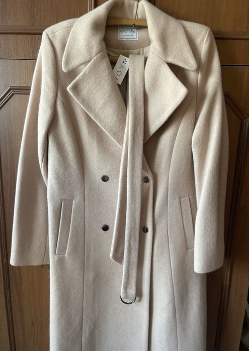 Пальто VOVK з поясом світло-персикове Л-ХЛ