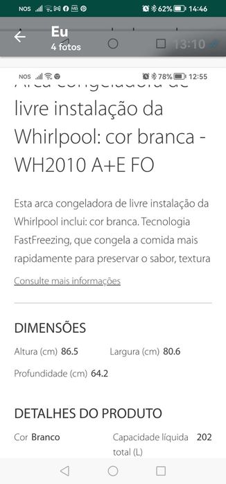 Arca congeladora Vendida