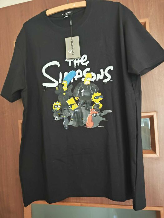 Czarny T-shirt Balenciaga x The Simpsons 5xl