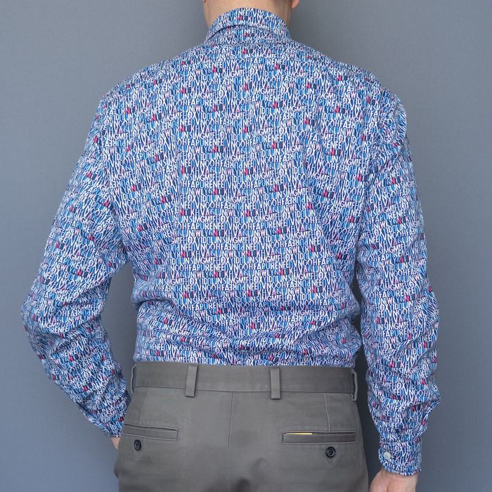 Pure H. Tico, koszula we wzory, kolorowe litery, rozmiar M (39/40)