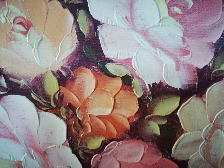 Quadro lindo Antigo Pintado Mão