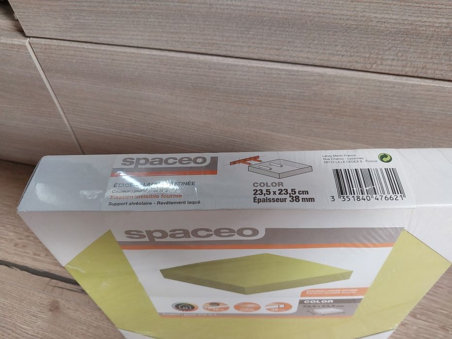 Spaceo Półka Ścienna Komorowa Zielona 23,5x23,5x3,8 cm