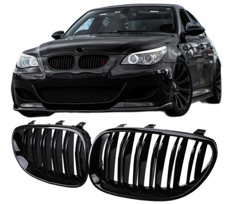 BMW E60 E61 GRILL NERKI M5 czarny połysk 2003 - 2010