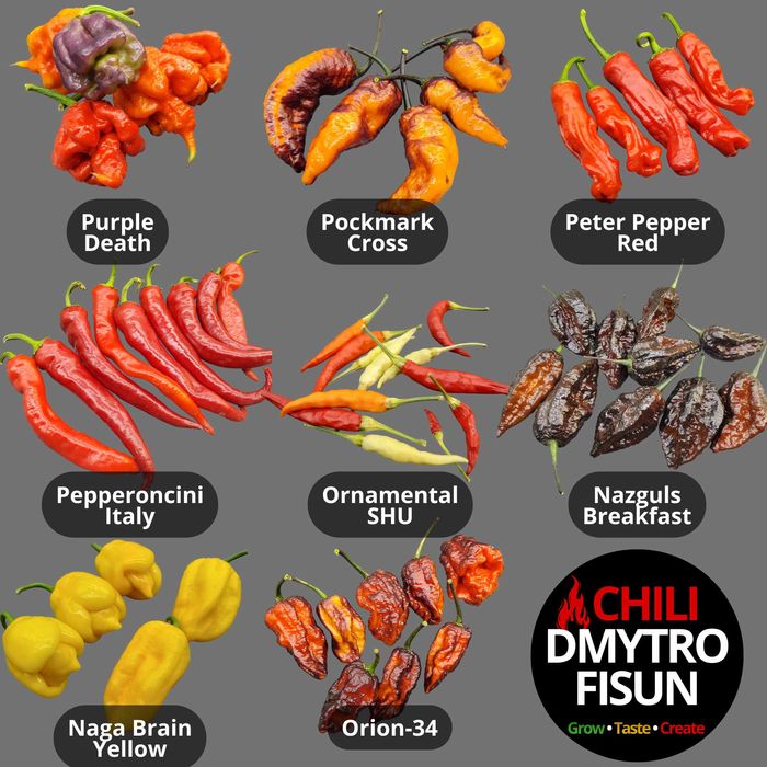 Насіння перцю Carolina reaper, Habanero, Jalapeno та інші