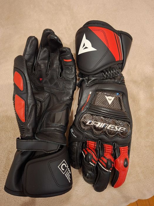 Luvas Mota Dainese Druid 4 Black/Lava-Red / White -ORIGINAIS