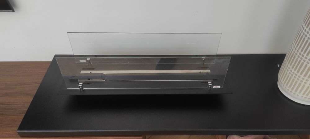 Biokominek do zabudowy wkład 60cm czarny mat z szybami