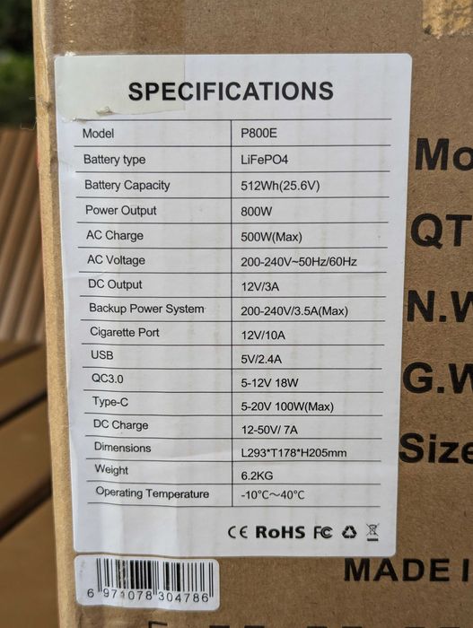 Зарядна станція Oukitel P800E 800W 512Wh (нова, в наявності)