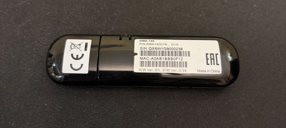 Wi-Fi адаптер USB D-Link DWA-140, 300Mbps