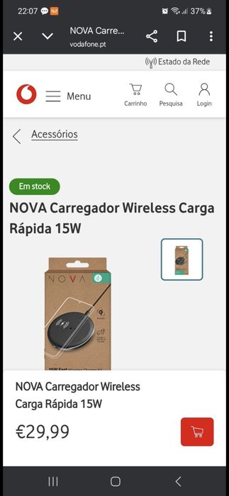 Carregador wireless 15w fast charging