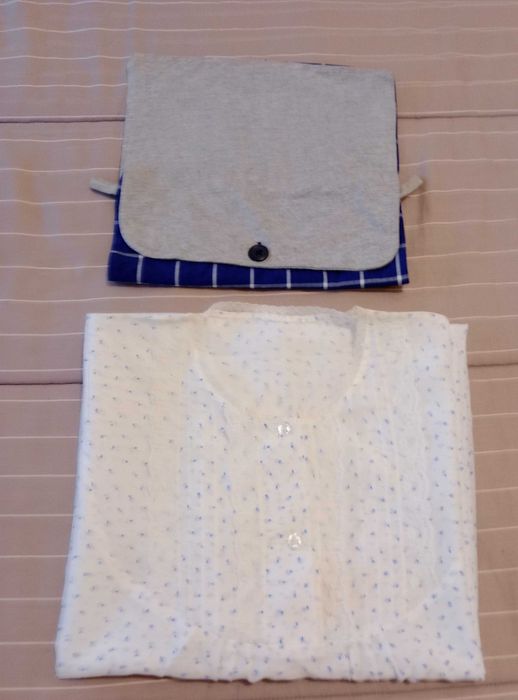 Camisa Dormir, manga cacada folhos e abertura peito + Bolsa - Novo