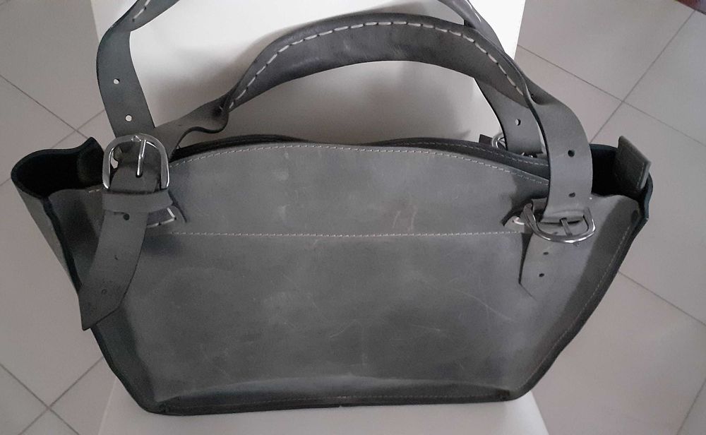 Torebka szara skórzana