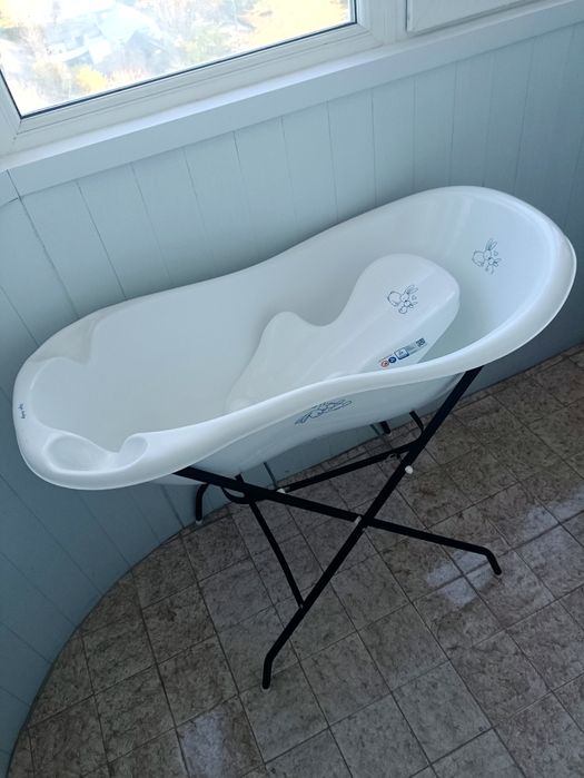 Дитяча ванночка зі зливом  , з вкладишем і підставкою