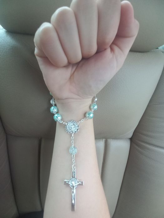 Terço para espelho de carro ou pulseira - Dezena - Rosário