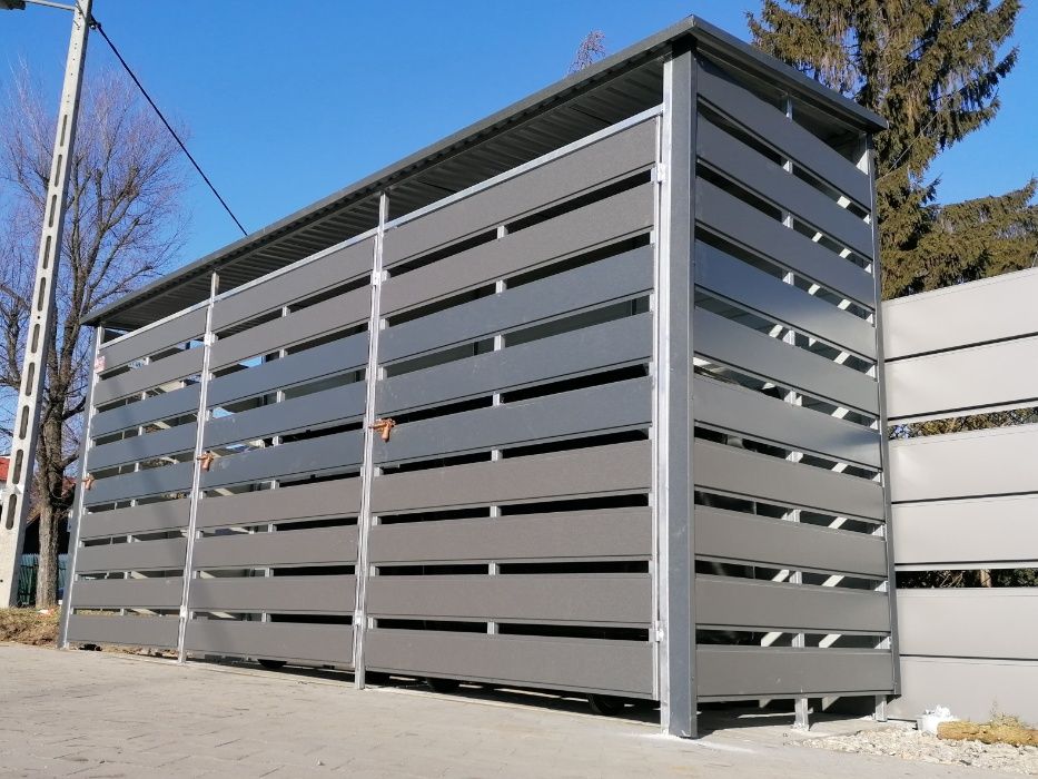 Wiata śmietnikowa, altana, BOX, wiata rowerowa - WZORY, KOLORY