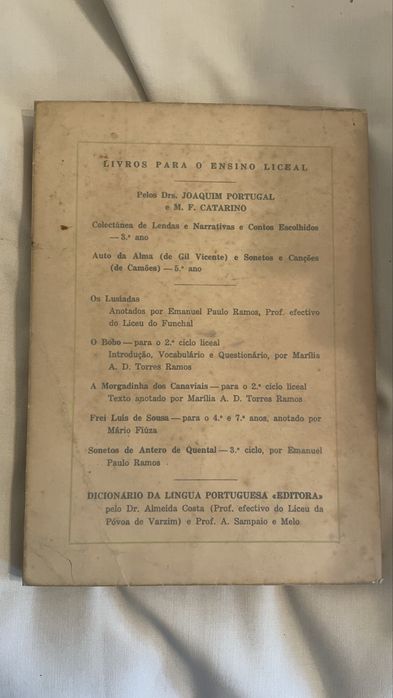Livro Auto Da Alma (Gil Vicente) e Sonetos e Canções (Camões)