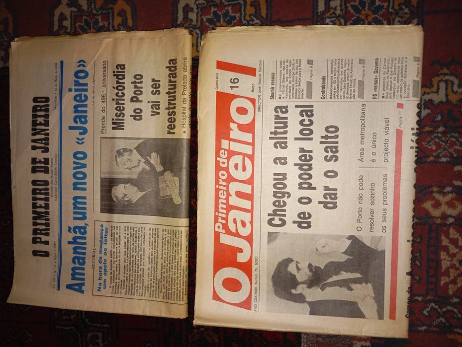 O Primeiro de Janeiro, número 74 e número 75 de março de 1988. 20 € os