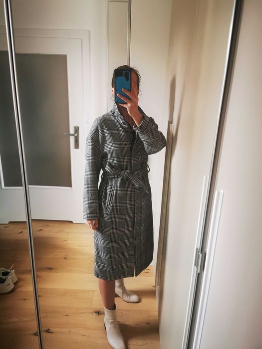 Płaszcz wiosenny Top Secret, r. 38 w kratkę ze stójką wiązany