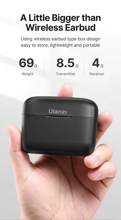 kit 2 Microfones Lapela Sem Fios Ulanzi J12 Type-C Duplo (Novo Selado)