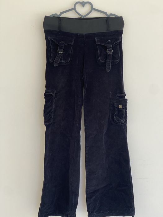 Чорні вельветові штани карго