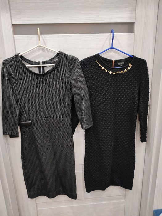 Sukienka czarna oraz jodełka Reserved i topshop s