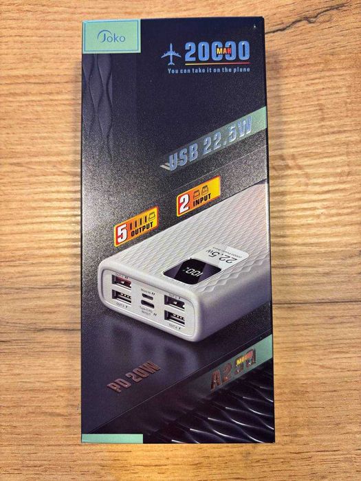 Павербанки ОПТ 20000, 30000 мАч, быстрая зарядка, 22,5W, Konfulon Joko