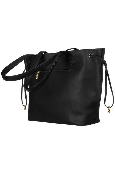 Zapinana na suwak czarna torba z eko skóry