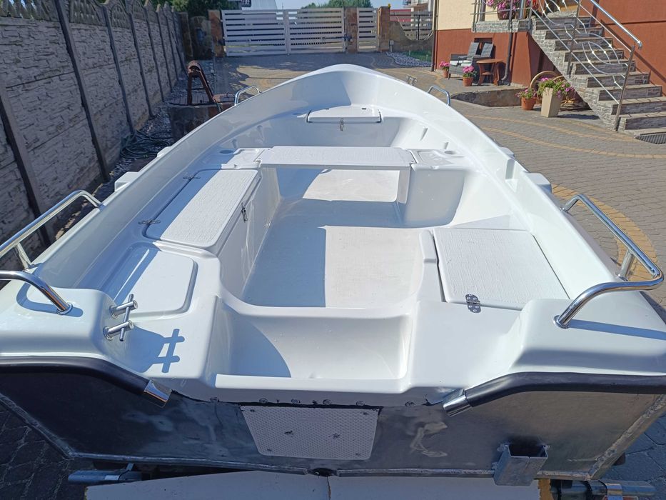 Łódź aluminiowa, motorowa wędkarska