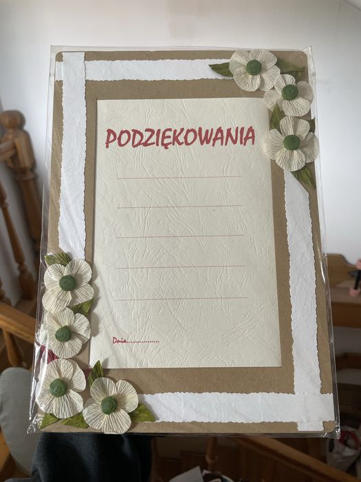 zdobiona ręcznie kartka podziękowania