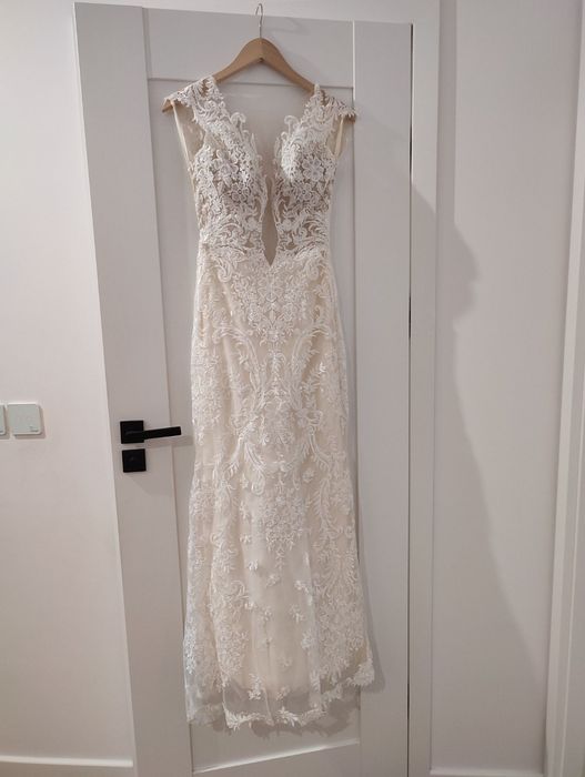 Suknia ślubna rybka, koronkowa 34/36