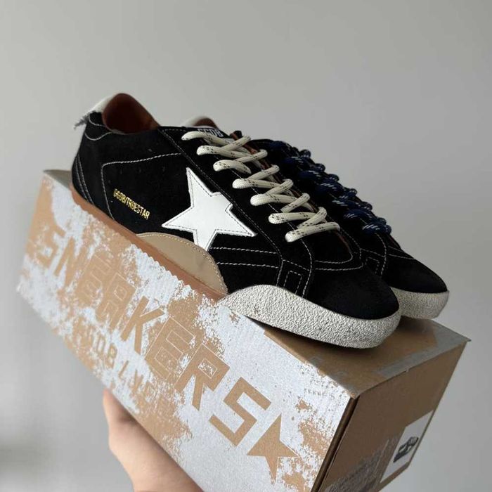 Кросівки Golden Goose True Star Black | кроси Голден Гусь Тру Стар чорного кольору замшеві