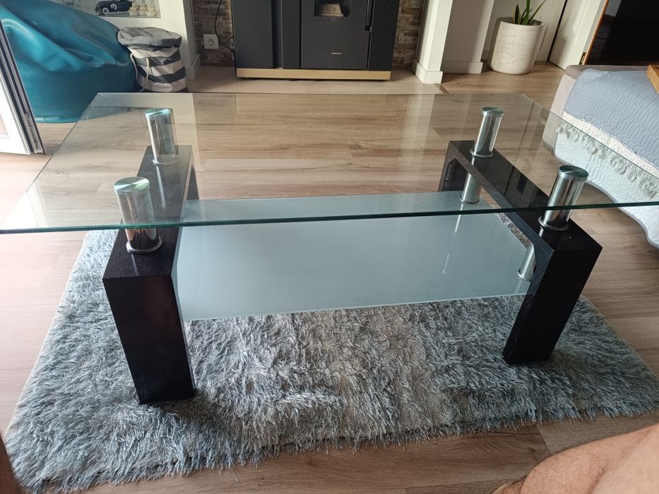 Mesa de Centro em Vidro Temperado 110 × 60 cm – Moderna