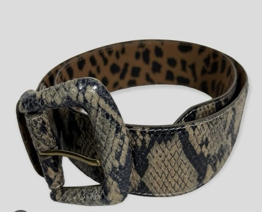 Ремінь Betsey Johnson sz m Snake print wide brown belt vintage retro