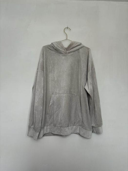 Szara welurowa bluza H&M L 48 plus size oversize na codzień