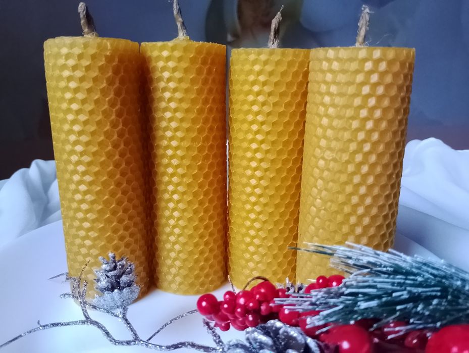 Свічки, свечи воскові з вощини, ручної роботи