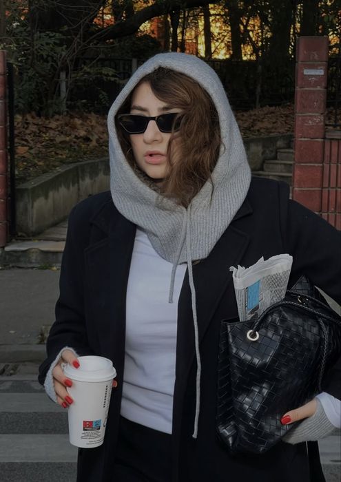 Шерстяной вовняний Капор балаклава чепчик вʼязаний капюшон