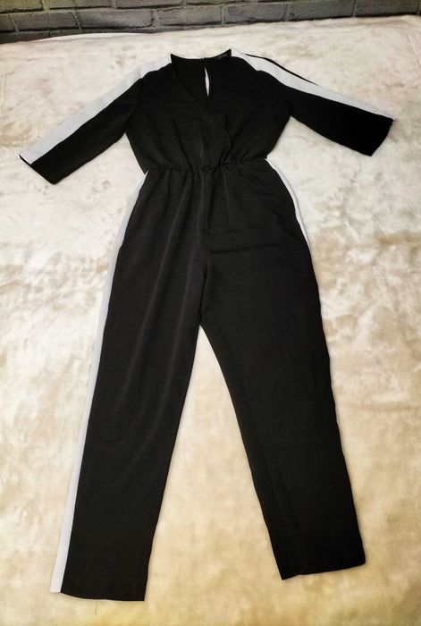 Macacão preto/branco, tam. S, Zara
